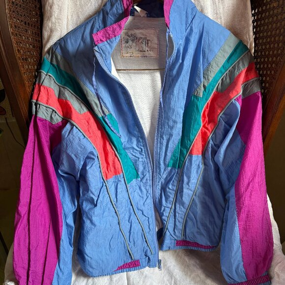 80s Vintage Kids Jacket Sz 14 (can fit XS women's frame) | Parachute Material - Picture 3 of 11